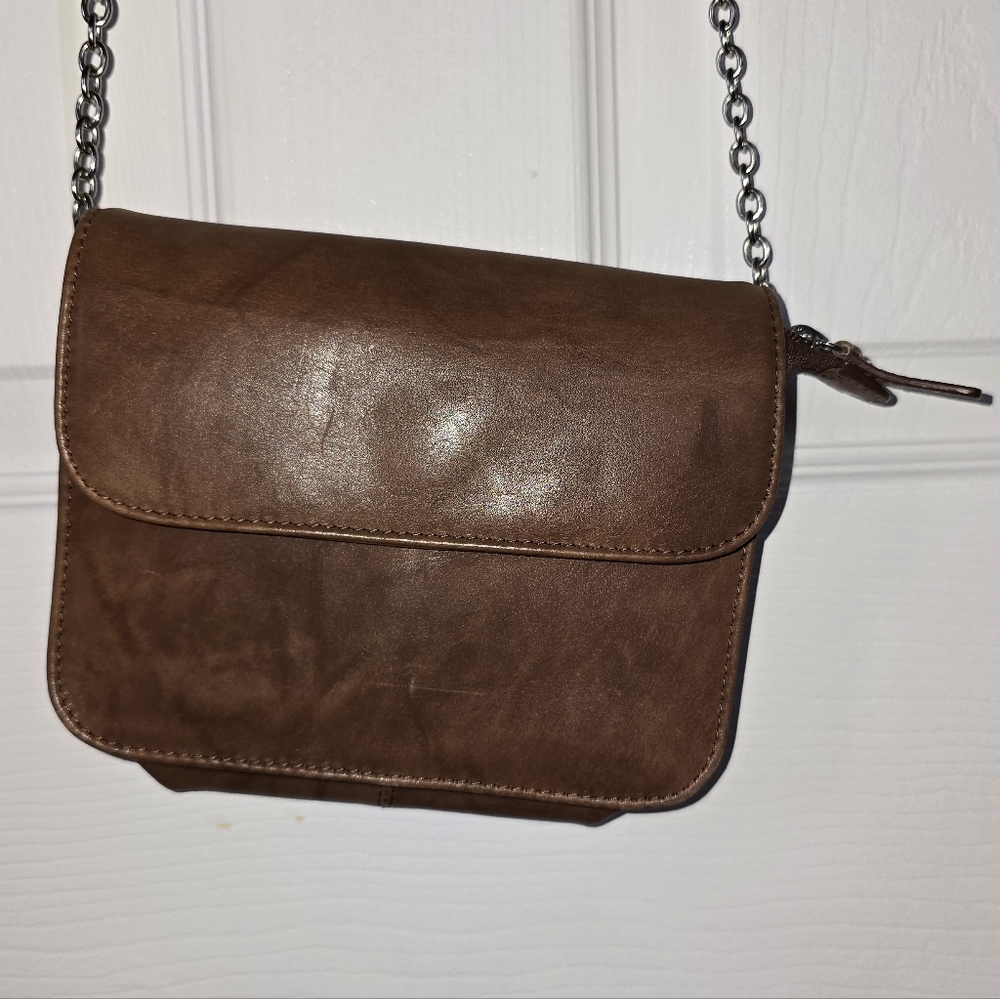 Brown Leather Crossbody Bag Purse Boho Western Everyday - Picture 2 of 13